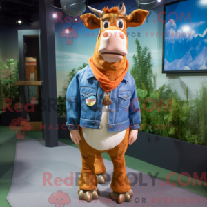 Peach Guernsey Cow maskot...