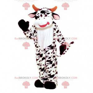 Černá skvrnitá bílá kráva maskot - Redbrokoly.com
