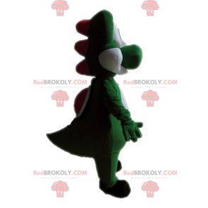Mascote de dinossauro verde e branco. Mascote yoshi -