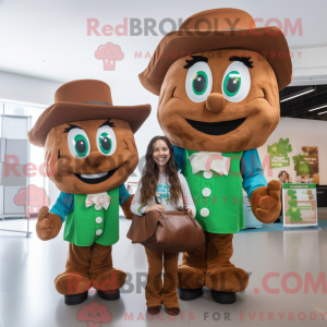 Brun Leprechaun Hat maskot...