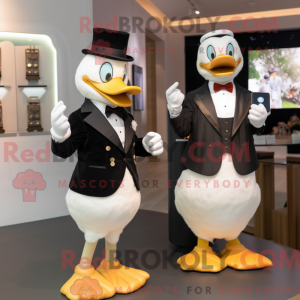 Tan Duck maskot kostume...