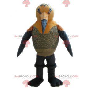 Mascotte d'oiseau orange et gris. Mascotte de colibri -