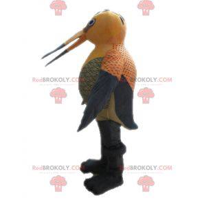 Mascotte d'oiseau orange et gris. Mascotte de colibri -