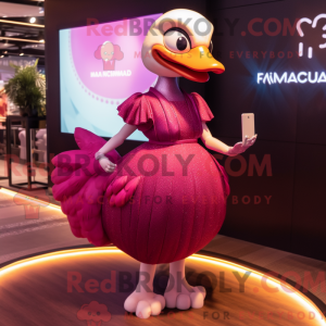 Magenta Swan maskot kostume...