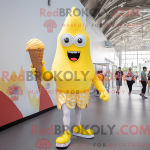 Lemon Yellow Ice Cream Cone...
