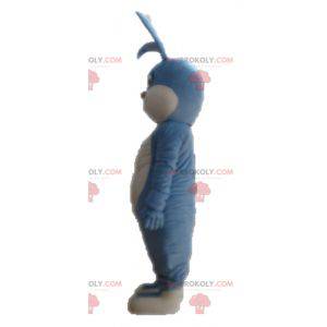 Mascota de conejo azul y blanco totalmente personalizable -