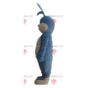 Volledig aanpasbare mascotte van blauw en wit konijn -