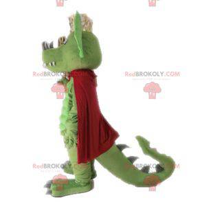 Green dragon mascot with a red cape - Redbrokoly.com