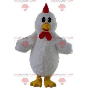 Giant white hen mascot. White rooster mascot - Redbrokoly.com