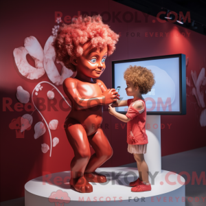 Red Cupid mascot costume...