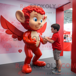 Rød Amor maskot kostume...