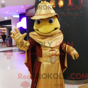 Gold Witch maskot kostume...