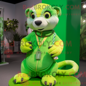 Lime grøn ilder maskot...