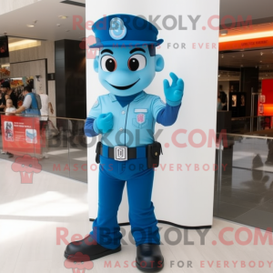 Blue Fire Fighter maskot...