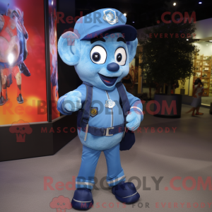Blue Fire Fighter maskot...