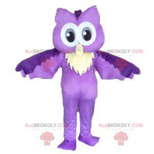 Paarse en witte uil mascotte. Uil mascotte - Redbrokoly.com