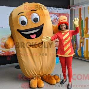 Tan Hot Dog mascot costume...