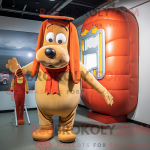 Tan Hot Dog mascot costume...