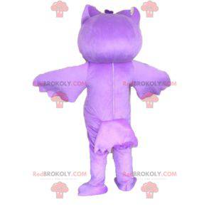 Mascotte de hibou violet et blanc. Mascotte de chouette -