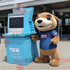 Tan Sea Lion maskot kostume...