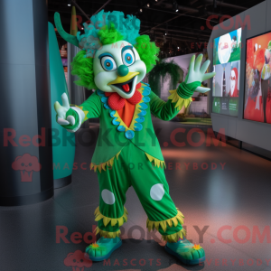 Grüner Clown Maskottchen...