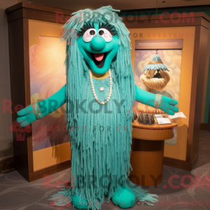 Blågrøn Spaghetti maskot...