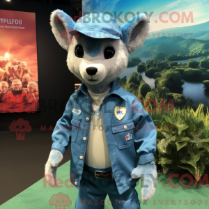 Cyan Dingo-maskotdraktfigur...