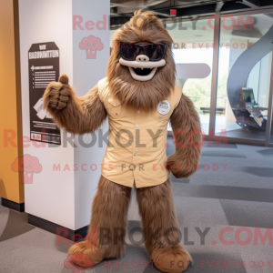 Tan Sasquatch mascot...