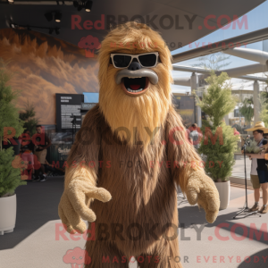 Tan Sasquatch maskot...