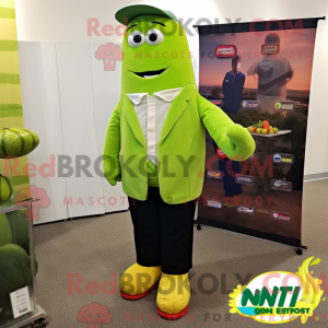 Lime Green Zucchini mascot...