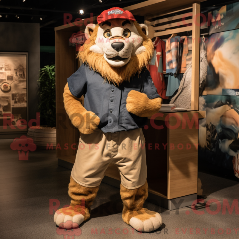 Fantasia de mascote Smilodon com bermuda cargo e gorros - Mascotes Smilodon - REBROKO_216383 - RedBrokoly.com