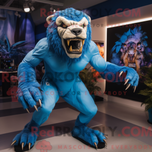 Figura azul da máscara de...