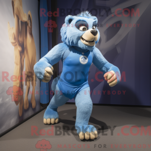 Blue Smilodon mascot...