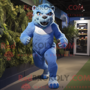 Figura azul da máscara de...