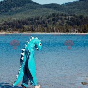 Mascota del dragón azul del monstruo del lago Ness -