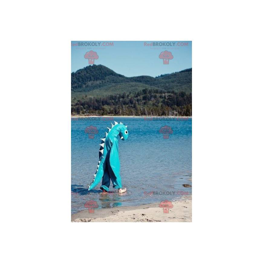 Mascota del dragón azul del monstruo del lago Ness -