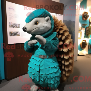 Blågrønn Pangolin máscara...