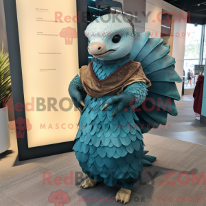 Blågrønn Pangolin máscara...