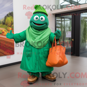 Zelená postava maskota...