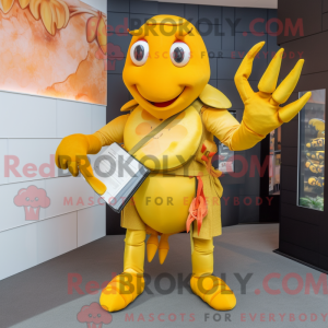 Gul hummermaskotkostyme...