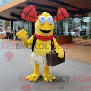 Yellow Lobster mascot...