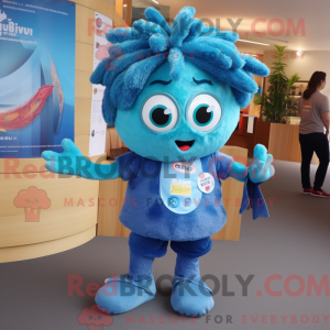 Blue Paella mascot costume...