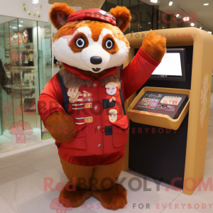 Beige Red Panda mascot...