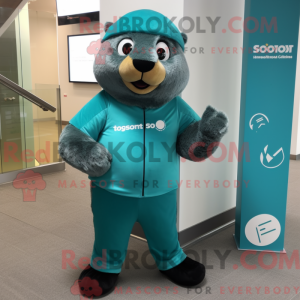 Blågrøn Marmot maskot...