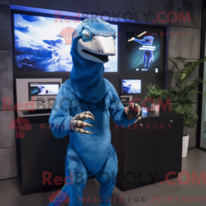 Figura de máscara azul de...