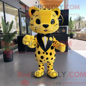 Lemon Yellow Leopard mascot...