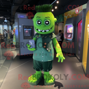 Grøn Frankenstein maskot...