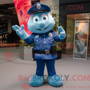 Blauer Polizist Maskottchen...