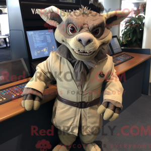 Tan Gargoyle mascot costume...