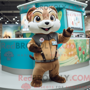 Bruine fret mascottekostuum...